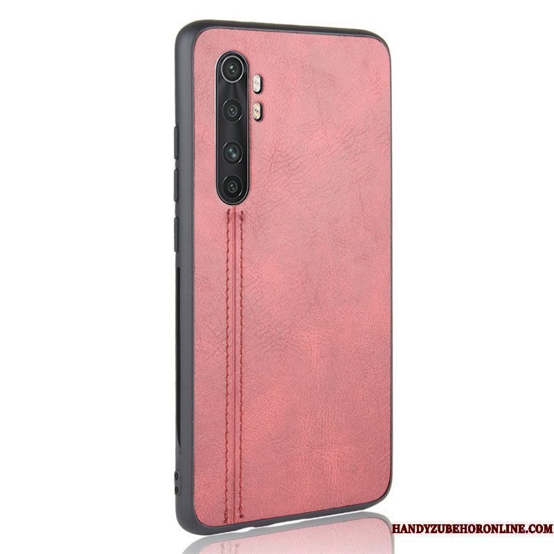 Hoesje Xiaomi Mi Note 10 Lite Leer Telefoon Patroon, Hoes Xiaomi Mi Note 10 Lite Bescherming Mini Rood