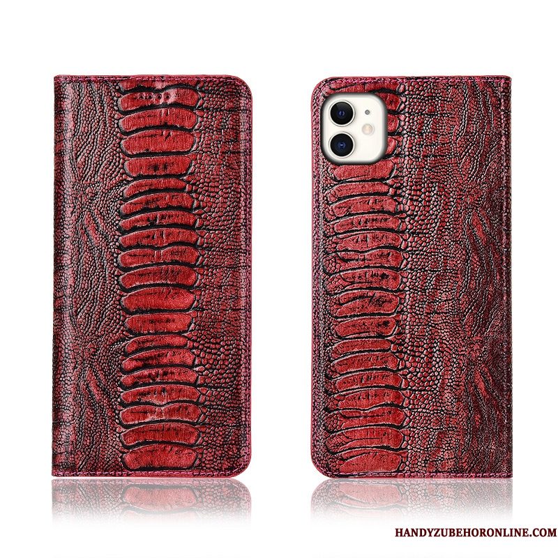 Hoesje iPhone 11 Folio Anti-fall Rood, Hoes iPhone 11 Scheppend Telefoon Vogel