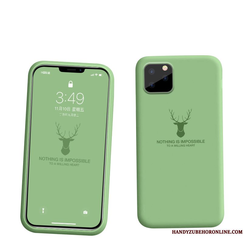 Hoesje iPhone 11 Pro Bescherming Trendy Merk Groen, Hoes iPhone 11 Pro Siliconen Nieuwtelefoon