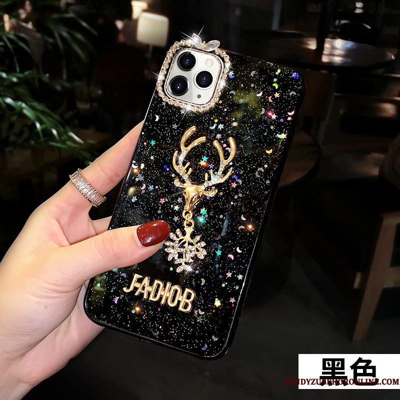 Hoesje iPhone 11 Pro Max Bescherming Trendy Merk Kerstmis, Hoes iPhone 11 Pro Max Zacht Eland Doorzichtig