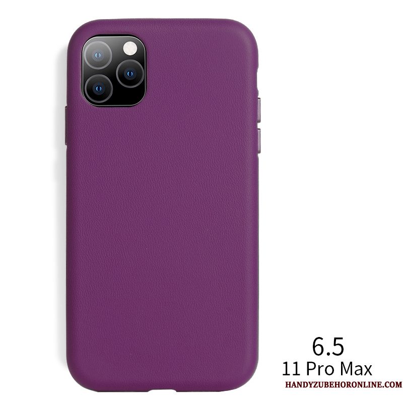 Hoesje iPhone 11 Pro Max Leer Persoonlijk Nieuw, Hoes iPhone 11 Pro Max Zakken Trendy Merk Purper