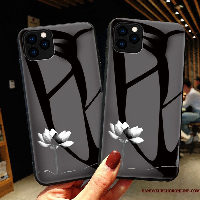 Hoesje iPhone 11 Pro Max Zakken Eenvoudige Wit, Hoes iPhone 11 Pro Max Bescherming Chinese Stijl Glas