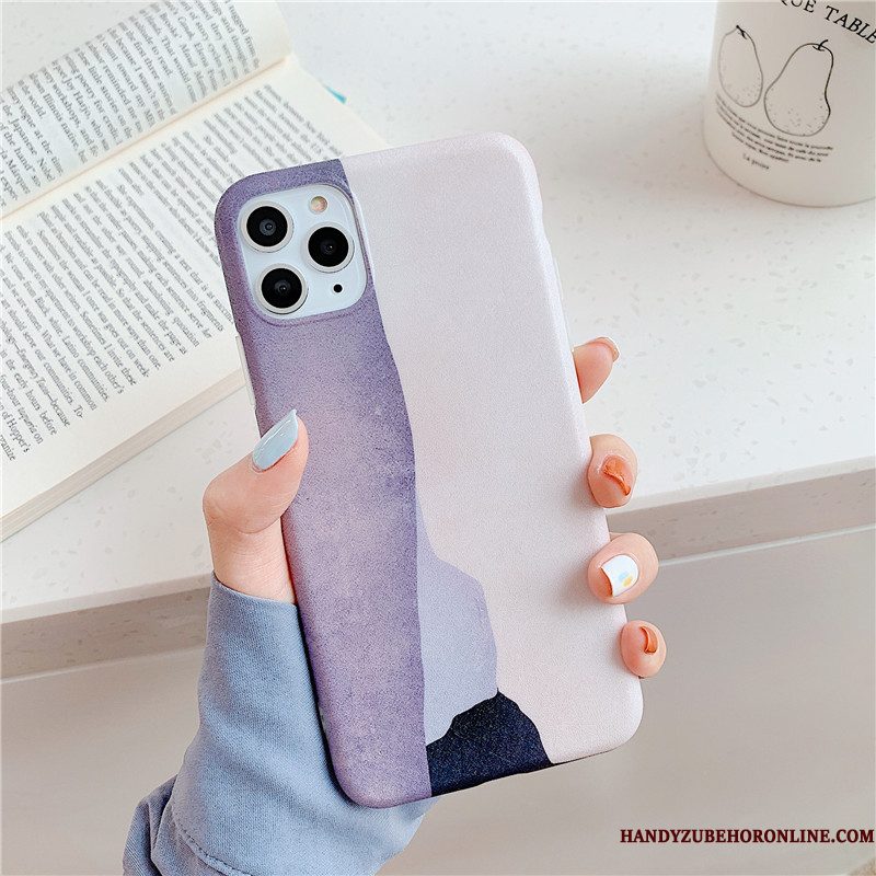 Hoesje iPhone 11 Pro Zacht Abstract Eenvoudige, Hoes iPhone 11 Pro Siliconen Persoonlijk Purper