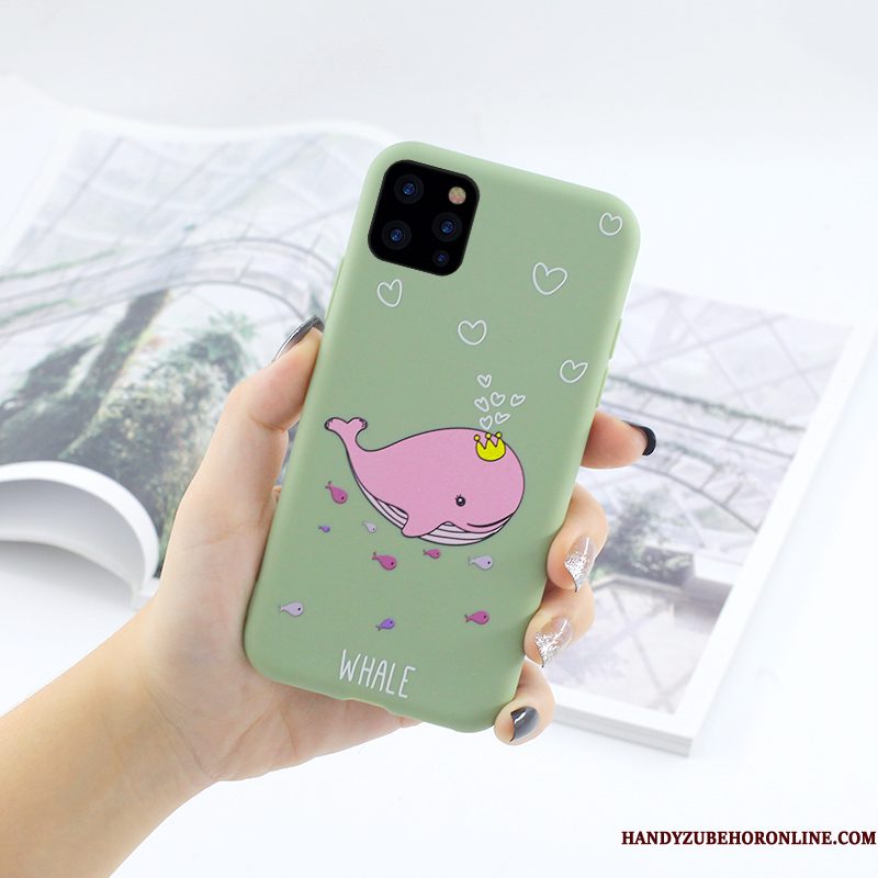 Hoesje iPhone 11 Pro Zacht Trend Anti-fall, Hoes iPhone 11 Pro Zakken Telefoon Groen