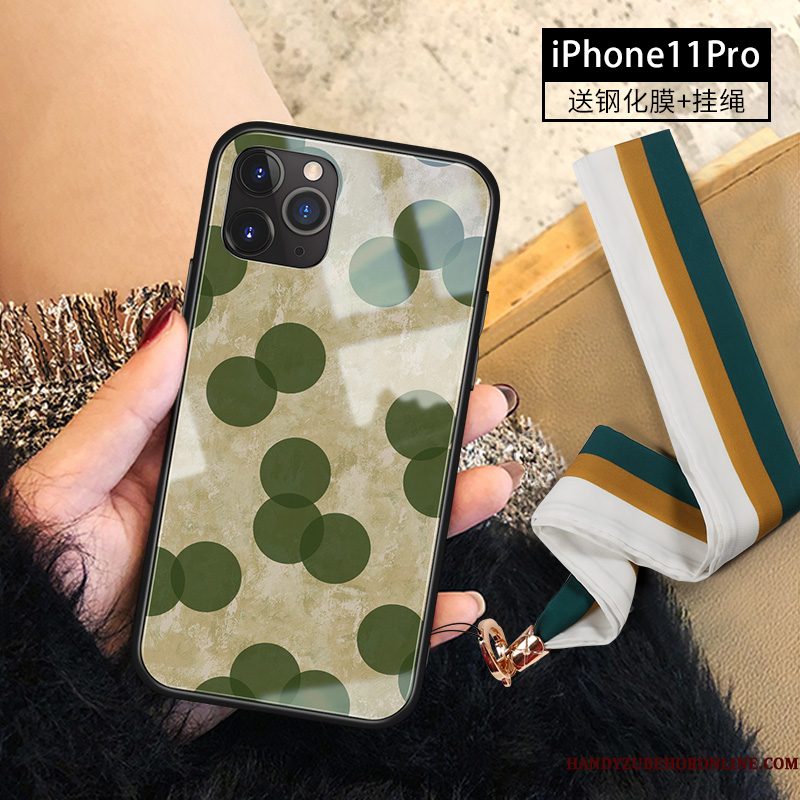 Hoesje iPhone 11 Pro Zakken Groen Hanger, Hoes iPhone 11 Pro Telefoon Net Red