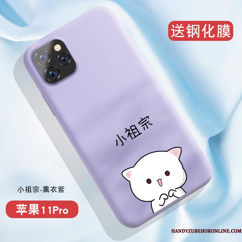 Hoesje iPhone 11 Pro Zakken Purper Persoonlijk, Hoes iPhone 11 Pro Zacht Telefoon Lovers