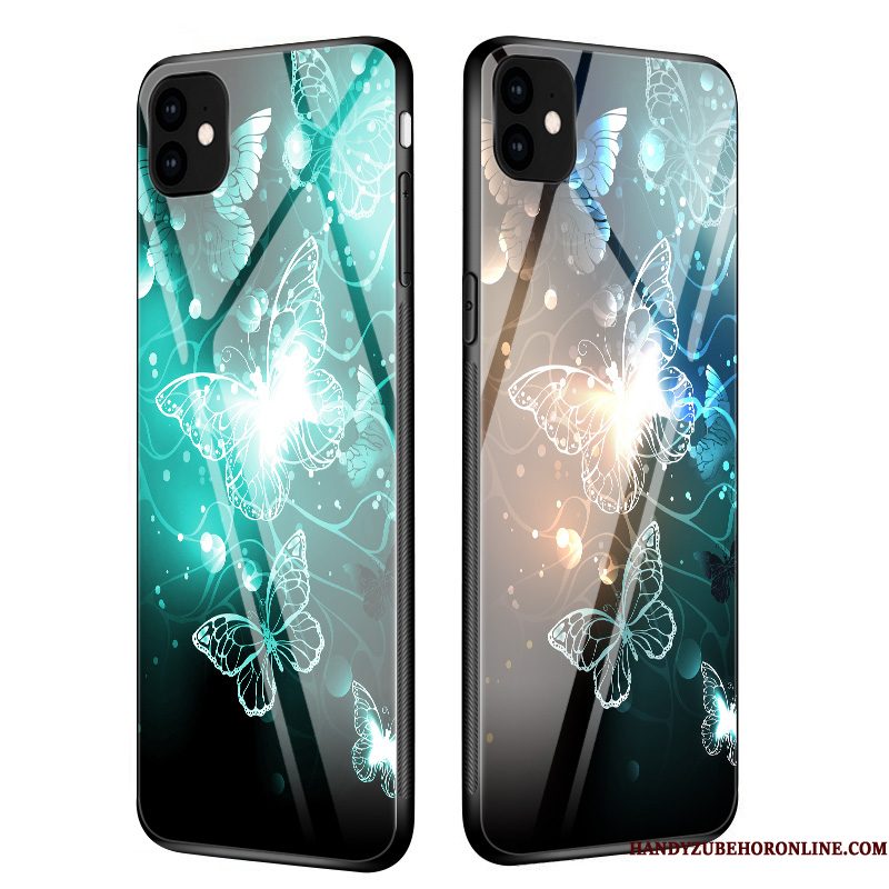 Hoesje iPhone 11 Scheppend Anti-fall Groen, Hoes iPhone 11 Zakken Net Red Lichtende