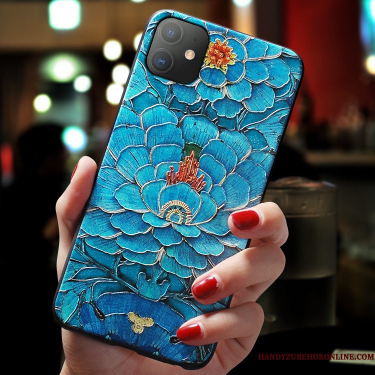 Hoesje iPhone 11 Scheppend Blauw Anti-fall, Hoes iPhone 11 Siliconen Telefoon Trendy Merk