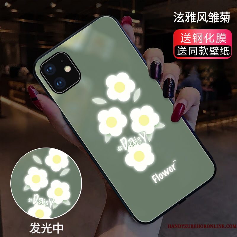 Hoesje iPhone 11 Telefoon Glas, Hoes iPhone 11 Koe Groen