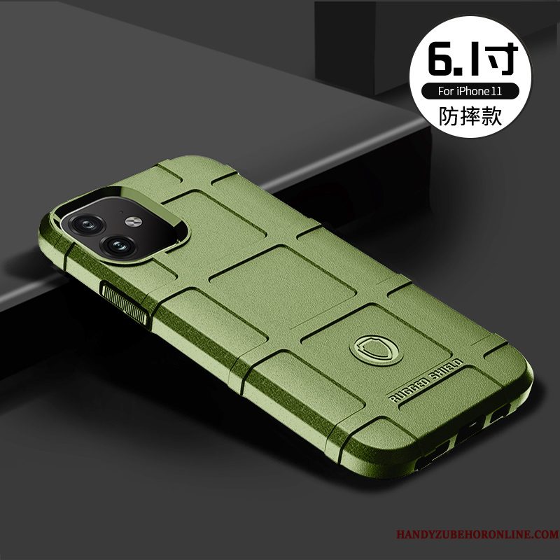 Hoesje iPhone 11 Zacht Anti-fall Persoonlijk, Hoes iPhone 11 Zakken Trendy Merk Groen