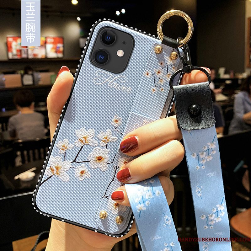 Hoesje iPhone 11 Zacht Blauw Kunst, Hoes iPhone 11 Siliconen Anti-falltelefoon