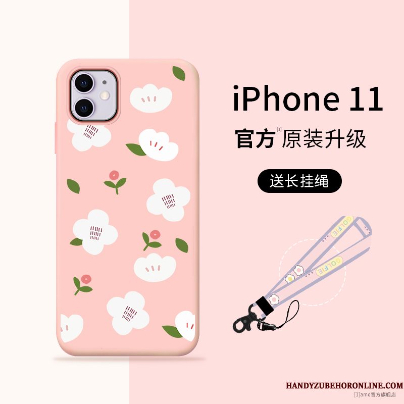 Hoesje iPhone 11 Zacht Hanger Anti-fall, Hoes iPhone 11 Siliconen Roze Nieuw