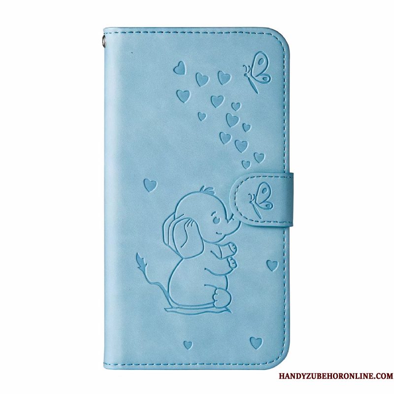 Hoesje iPhone 12 Leer Mooietelefoon, Hoes iPhone 12 Folio Blauw Mini