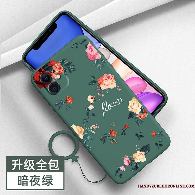 Hoesje iPhone 12 Mini Siliconen Anti-fall Persoonlijk, Hoes iPhone 12 Mini Zakken Groen Trend