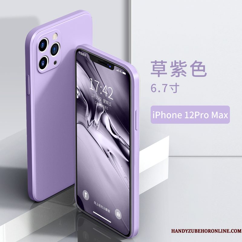 Hoesje iPhone 12 Pro Max Siliconen Purpertelefoon, Hoes iPhone 12 Pro Max Zacht Persoonlijk Nieuw