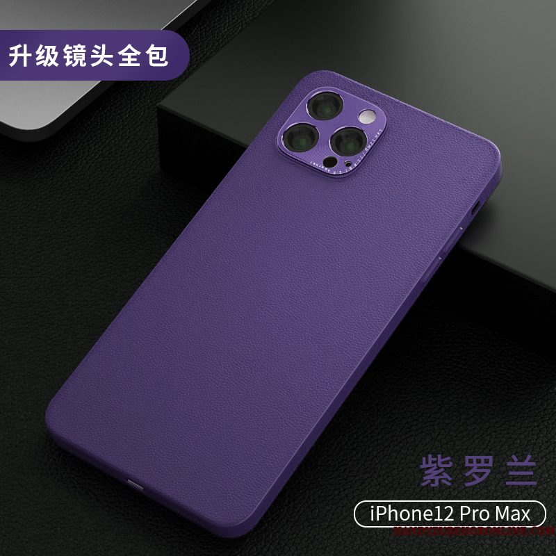 Hoesje iPhone 12 Pro Max Zakken Purper Anti-fall, Hoes iPhone 12 Pro Max Leer Telefoon High End