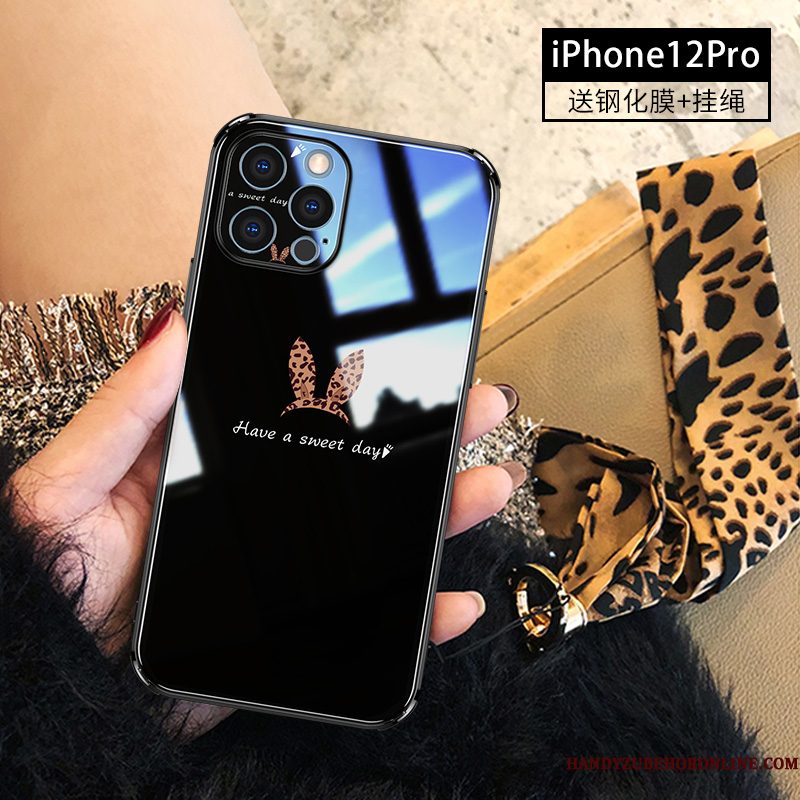 Hoesje iPhone 12 Pro Mode High End Luipaard, Hoes iPhone 12 Pro Zakken Anti-fall Hanger