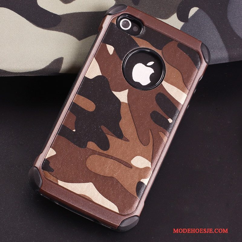 Hoesje iPhone 4/4s Bescherming Anti-falltelefoon, Hoes iPhone 4/4s Zacht Persoonlijk Camouflage