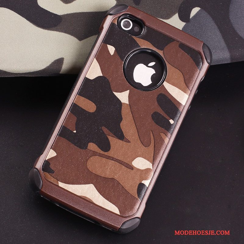 Hoesje iPhone 4/4s Bescherming Anti-falltelefoon, Hoes iPhone 4/4s Zacht Persoonlijk Camouflage
