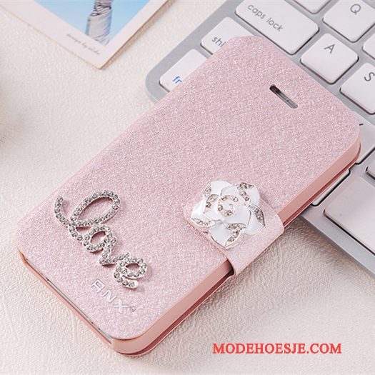 Hoesje iPhone 4/4s Folio Telefoon Anti-fall, Hoes iPhone 4/4s Leer Roze Persoonlijk