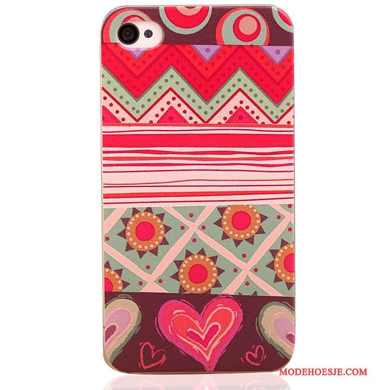 Hoesje iPhone 4/4s Geschilderd Hardtelefoon, Hoes iPhone 4/4s Bescherming Schrobben Rood