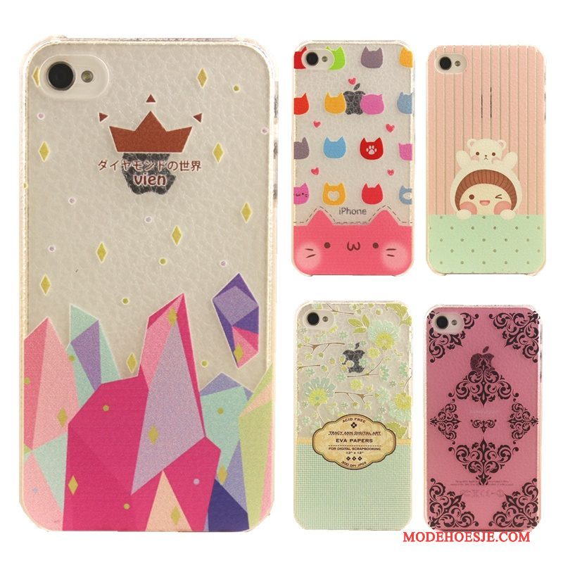 Hoesje iPhone 4/4s Leer Lichte En Dun Patroon, Hoes iPhone 4/4s Geschilderd Telefoon