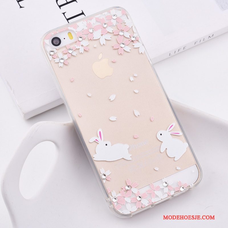 Hoesje iPhone 5/5s Bescherming Hanger Roze, Hoes iPhone 5/5s Zakken Doorzichtigtelefoon