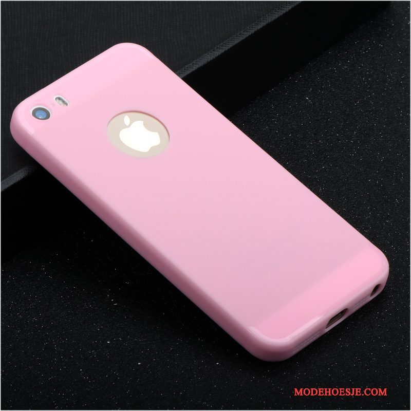 Hoesje iPhone 5/5s Bescherming Telefoon Dun, Hoes iPhone 5/5s Zacht Schrobben Roze