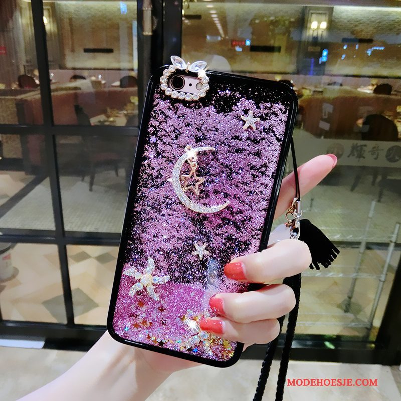 Hoesje iPhone 5/5s Scheppend Drijfzand Hanger, Hoes iPhone 5/5s Siliconen Purper Persoonlijk