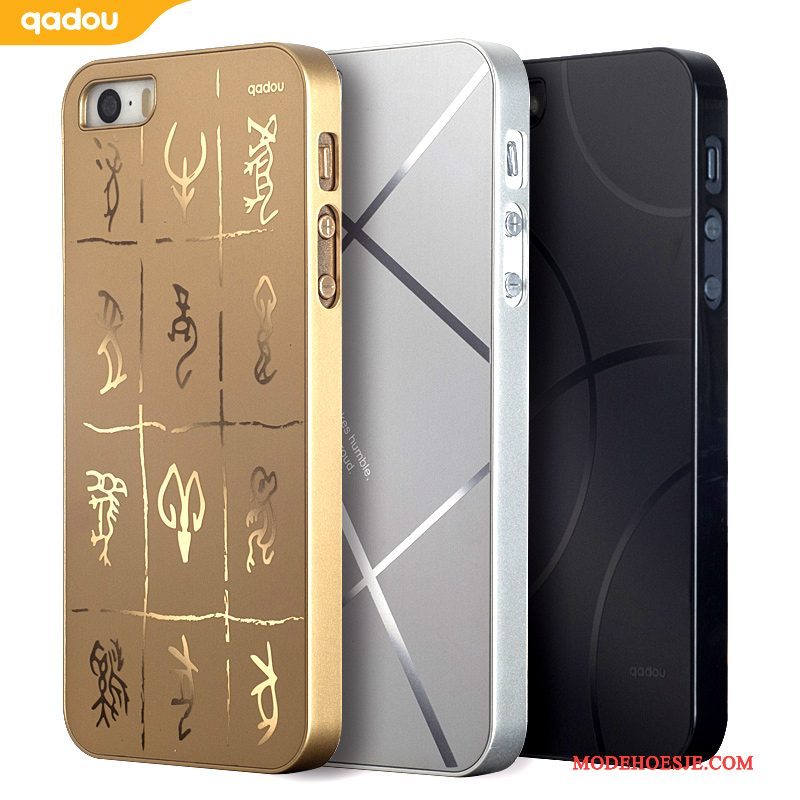 Hoesje iPhone 5/5s Scheppend Telefoon Anti-fall, Hoes iPhone 5/5s Bescherming Hard Goud