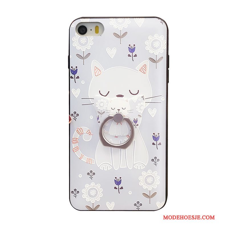 Hoesje iPhone 5/5s Siliconen Mini Mooie, Hoes iPhone 5/5s Bescherming Trend Lichtblauw