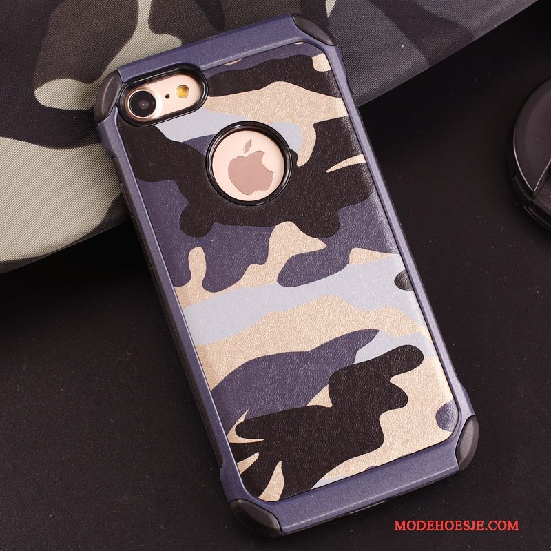 Hoesje iPhone 5/5s Siliconen Telefoon Blauw, Hoes iPhone 5/5s Zakken Anti-fall Camouflage