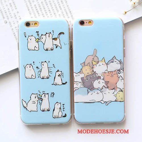 Hoesje iPhone 5/5s Zacht Kat Kunst, Hoes iPhone 5/5s Blauwtelefoon