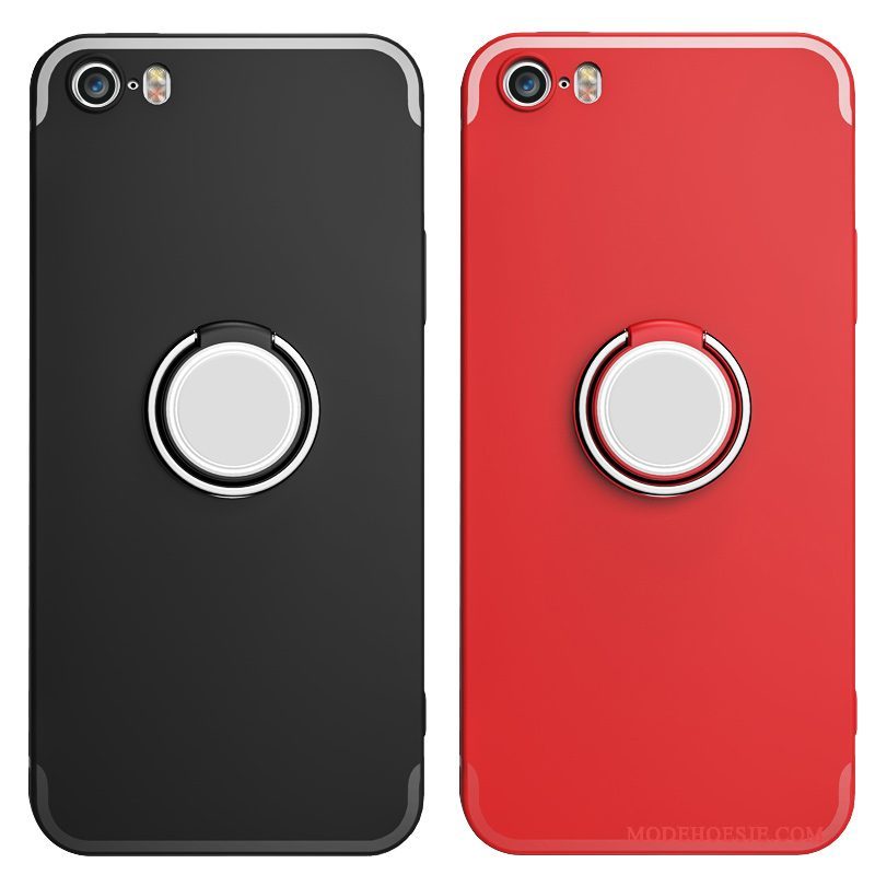 Hoesje iPhone 5/5s Zacht Rood Anti-fall, Hoes iPhone 5/5s Zakken Zwart Schrobben