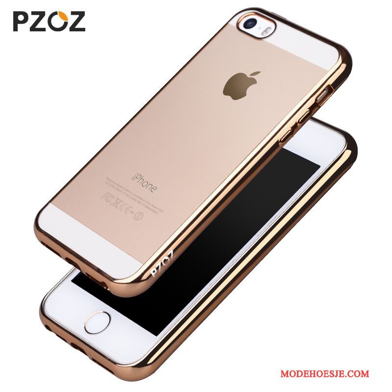 Hoesje iPhone 5/5s Zacht Telefoon Anti-fall, Hoes iPhone 5/5s Siliconen Trend Goud