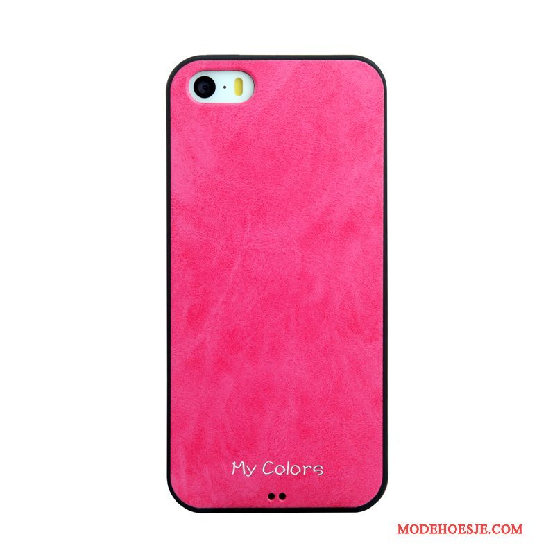 Hoesje iPhone 5/5s Zacht Telefoon Trend, Hoes iPhone 5/5s Zakken Rood Effen Kleur