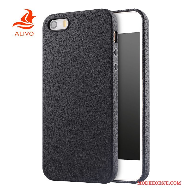 Hoesje iPhone 5/5s Zacht Telefoon Zwart, Hoes iPhone 5/5s Bescherming Anti-fall