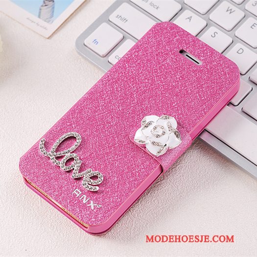 Hoesje iPhone 5/5s Zakken Duntelefoon, Hoes iPhone 5/5s Leer Rood Anti-fall