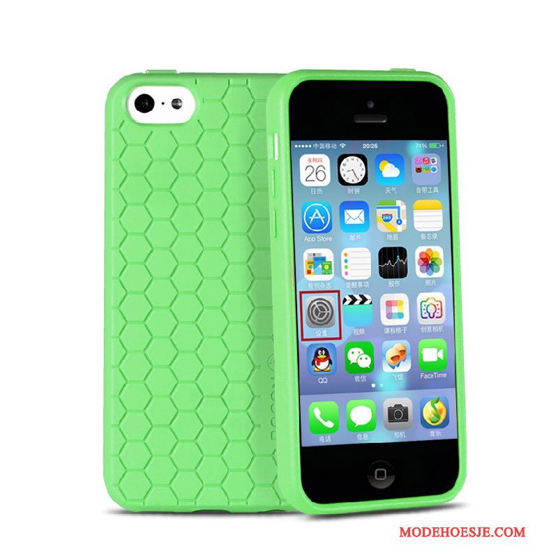 Hoesje iPhone 5c Zacht Anti-fall Schrobben, Hoes iPhone 5c Siliconen Telefoon Groen