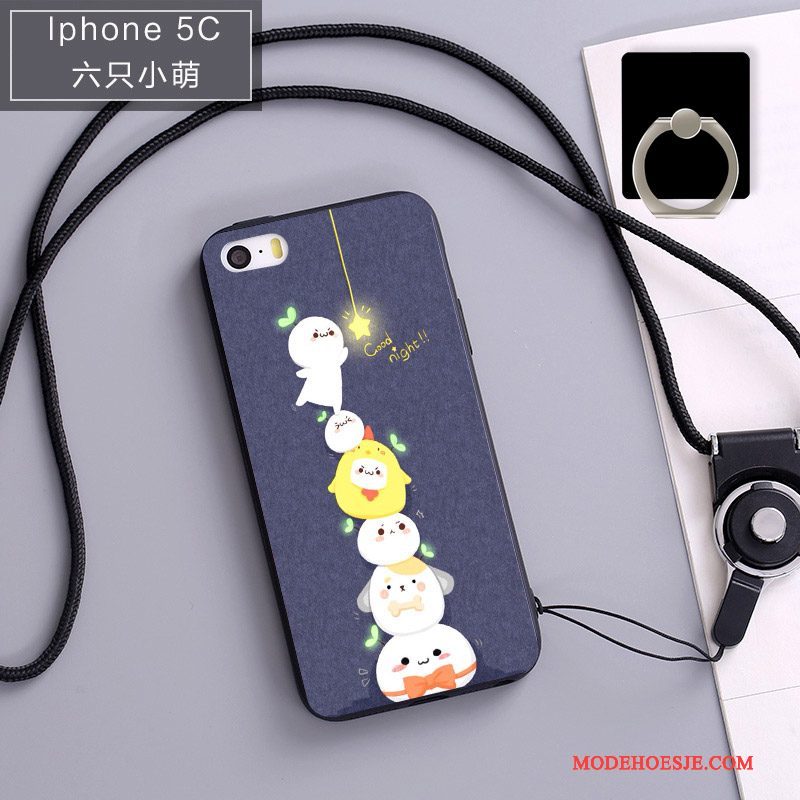 Hoesje iPhone 5c Zacht Blauwtelefoon, Hoes iPhone 5c Bescherming Anti-fall Hanger