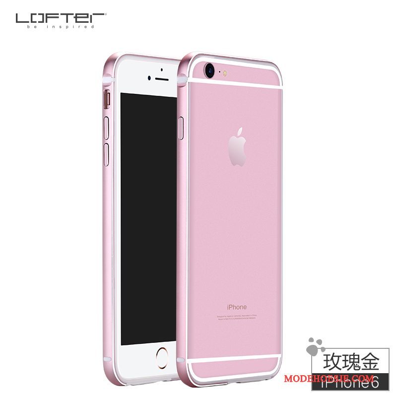 Hoesje iPhone 6/6s Metaal Omlijsting Roze, Hoes iPhone 6/6s Siliconen Telefoon Rood