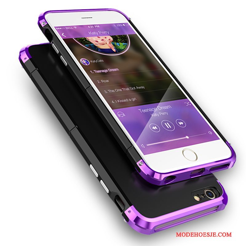 Hoesje iPhone 6/6s Metaal Trendy Merk Schrobben, Hoes iPhone 6/6s Zakken Purper Hard