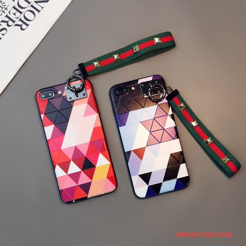 Hoesje iPhone 6/6s Plus Kleur Ruit Lovers, Hoes iPhone 6/6s Plus Reliëf Hangertelefoon