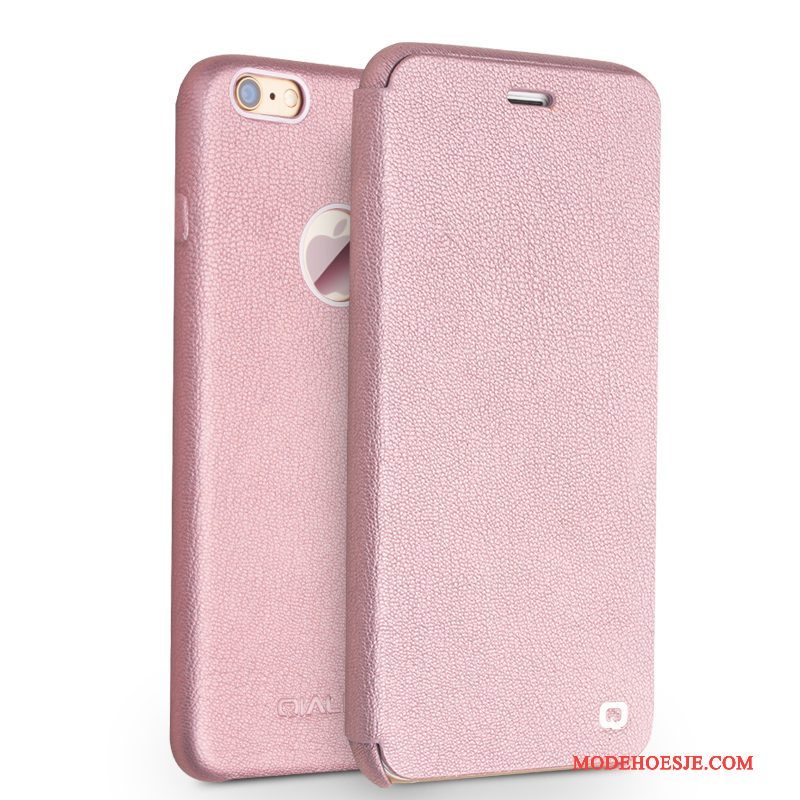 Hoesje iPhone 6/6s Plus Leer Rozetelefoon, Hoes iPhone 6/6s Plus Bescherming