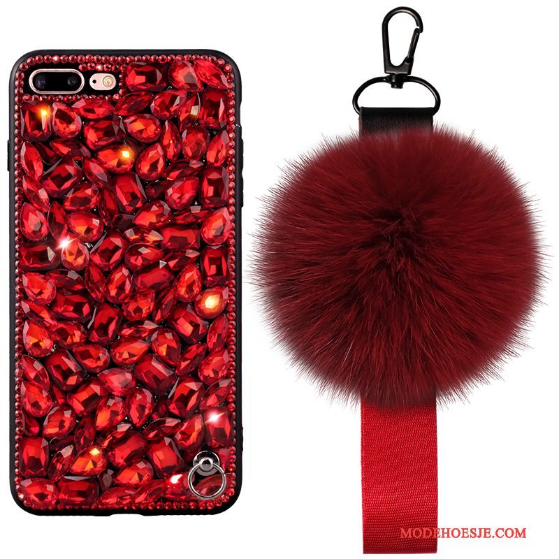 Hoesje iPhone 6/6s Plus Strass Rood Hanger, Hoes iPhone 6/6s Plus Zakken Telefoon Anti-fall