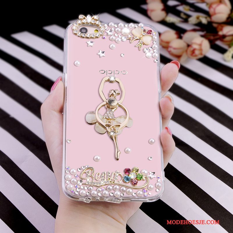 Hoesje iPhone 6/6s Plus Strass Telefoon Roze, Hoes iPhone 6/6s Plus Bescherming Doorzichtig