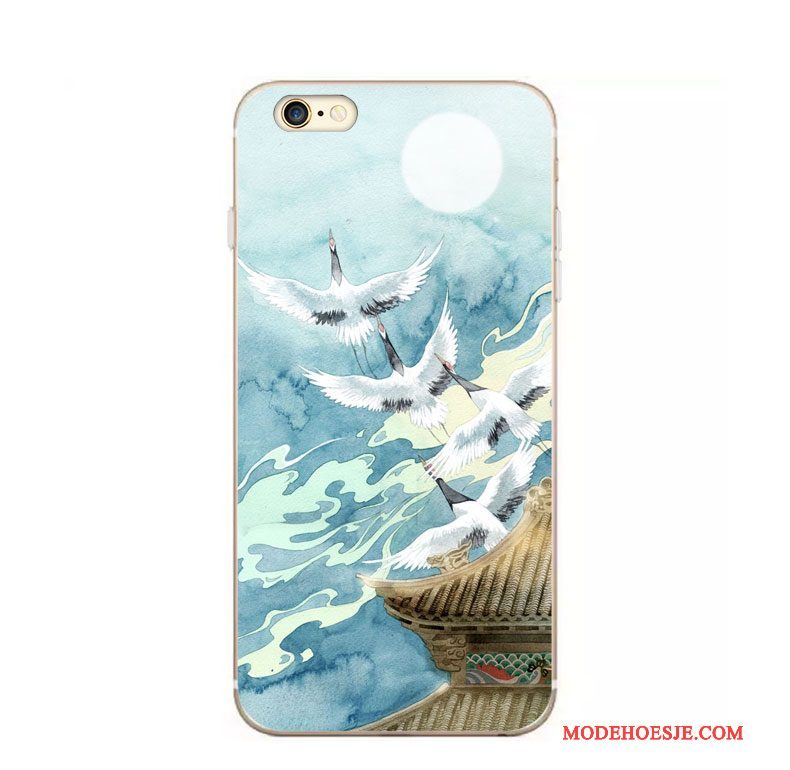 Hoesje iPhone 6/6s Plus Zacht Kunst Wind, Hoes iPhone 6/6s Plus Vintage Kraantelefoon