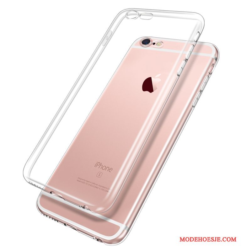 Hoesje iPhone 6/6s Plus Zacht Telefoon Wit, Hoes iPhone 6/6s Plus Bescherming Anti-fall Doorzichtig