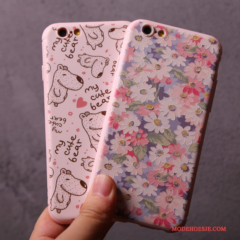 Hoesje iPhone 6/6s Scheppend Mini Vers, Hoes iPhone 6/6s Siliconen Roze Persoonlijk