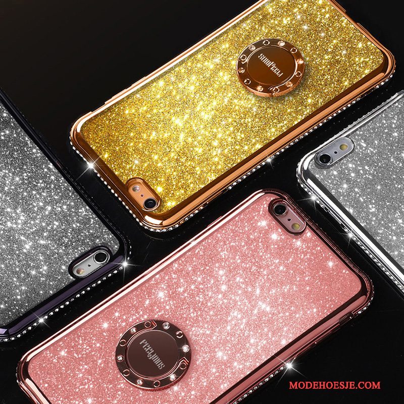 Hoesje iPhone 6/6s Siliconen Ring Doorzichtig, Hoes iPhone 6/6s Strass Anti-fall Rood